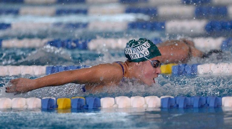 Long Beach's Kristen Romano swims in a preliminary
