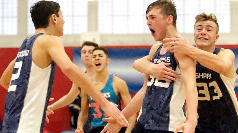 Eastport-South Manor's Byrne Ryan (30) reacts after his
