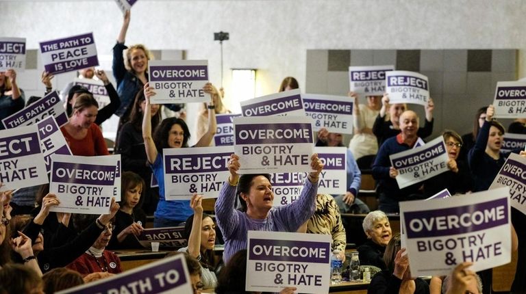 Women chant during the New York State's National