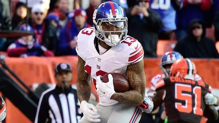 Odell Beckham of the New York Giants celebrates
