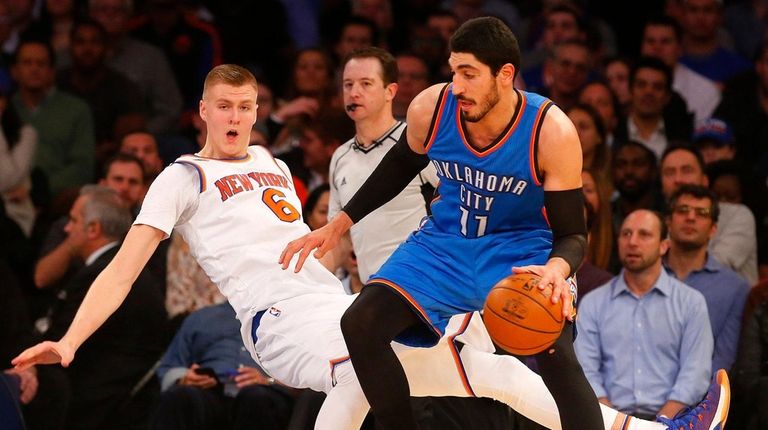Enes Kanter #11 of the Oklahoma City Thunder