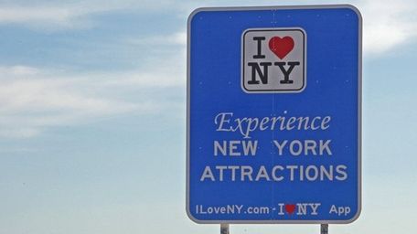 The controversial blue New York State tourism signs