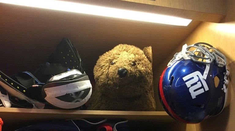 The bear in Justin Pugh's locker is the