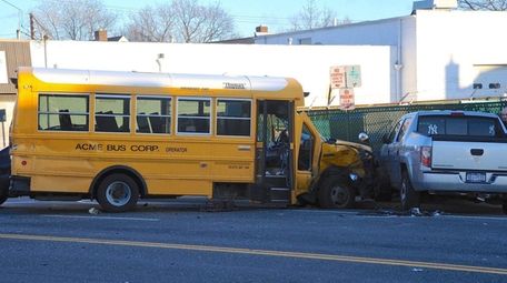 A school minibus was involved in a crash