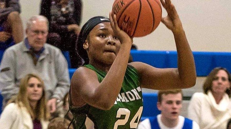 Elmont's Kem Nwabudu takes a shot against Kellenberg
