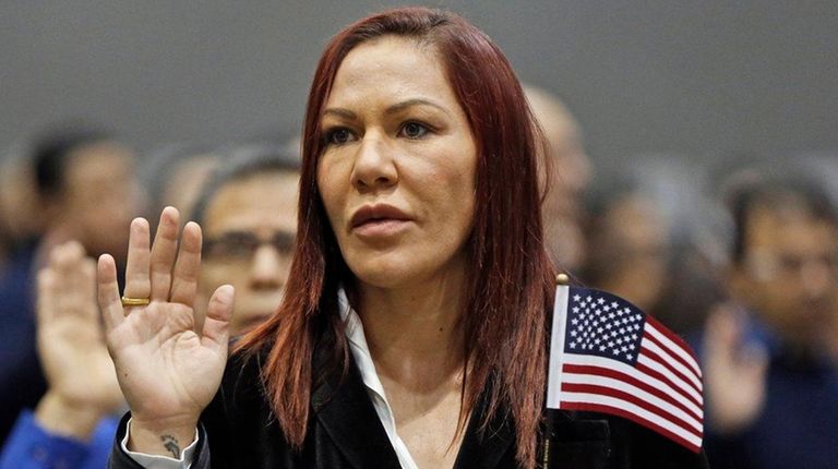 Brazilian UFC fighter Cris Cyborg Justino takes the