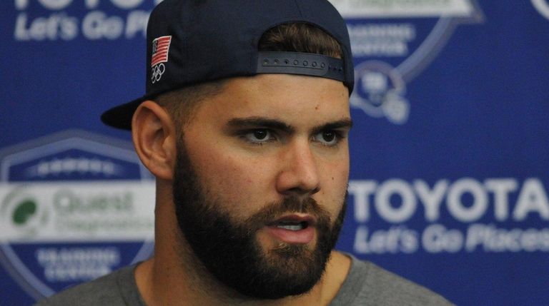 Justin Pugh of the New York Giants speaks