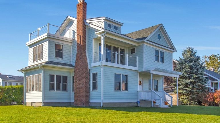 This modern home in Bay Shore has views