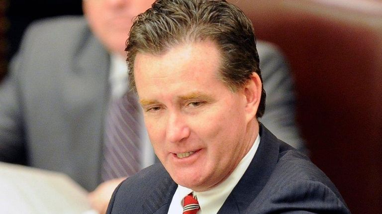 Senate Majority Leader John Flanagan, (R-Smithtown) speaks to