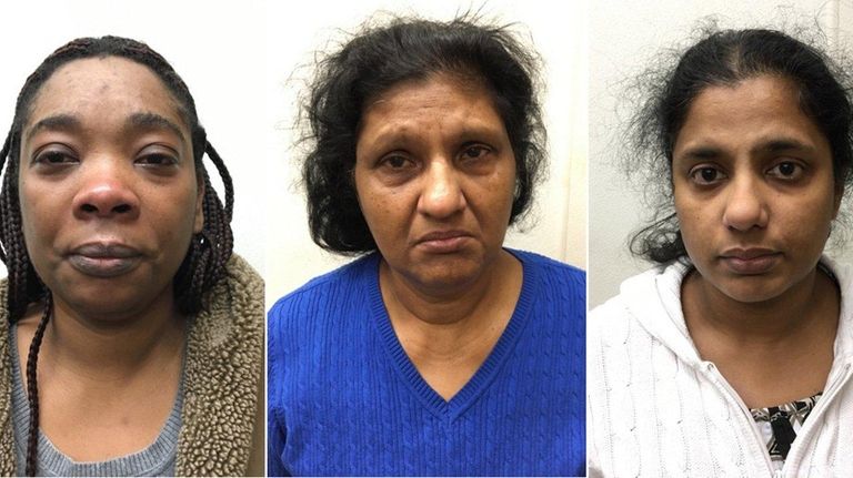 From left, Martine Morland, Annieamma Augustine and Sijimole