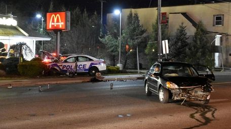 Two Suffolk County police officers were taken to