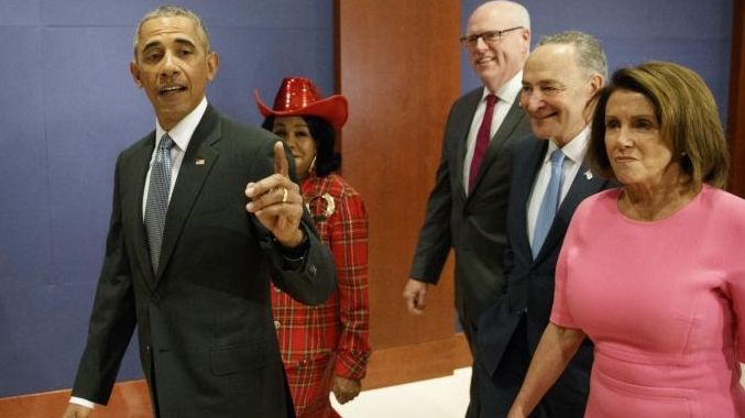 President Barack Obama, joined by, from second from