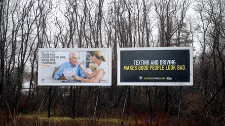 Billboards seen on the northeast corner of Montauk