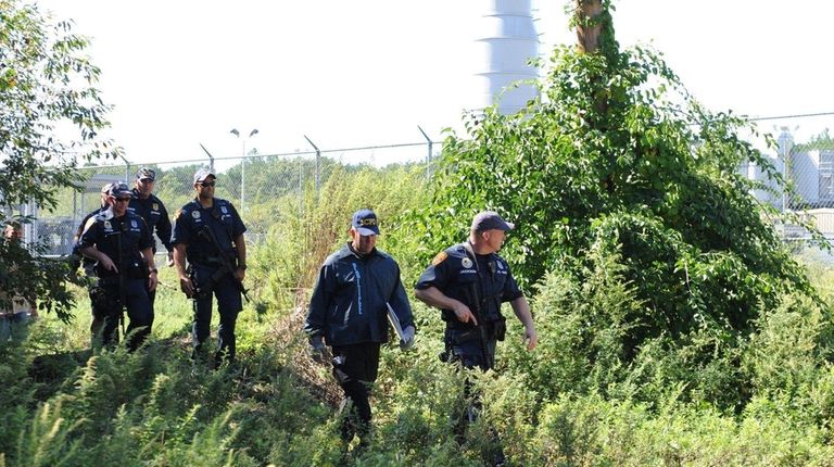 Suffolk County police at the Pilgrim Psychiatric Center