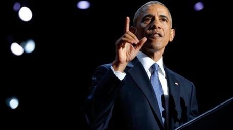 President Barack Obama speaks during his farewell address