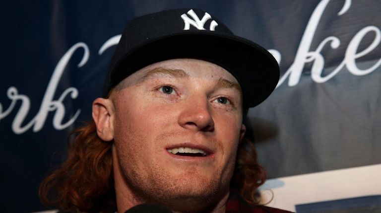 Yankees prospect Clint Frazier talks to the media