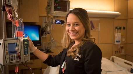 Intensive care nurse Raquel Fuentes works in the