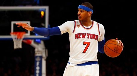 Carmelo Anthony of the New York Knicks controls
