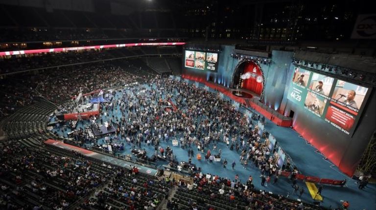 The Atlanta Falcons during opening night for the