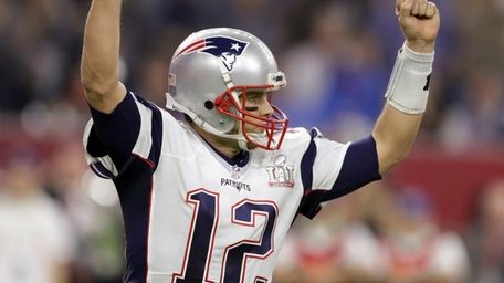 New England Patriots QB Tom Brady celebrates a