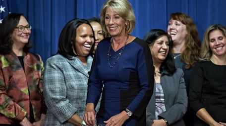 Betsy DeVos, U.S. secretary of education, speaks to