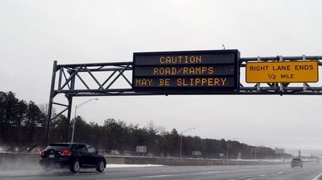 A sign on the eastbound Long Island Expressway