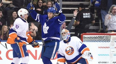 Toronto Maple Leafs' Matt Martin celebrates a goal