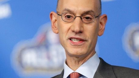 NBA Commissioner Adam Silver speaks with the media