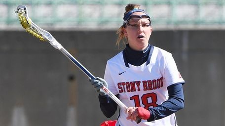 Stony Brook attacker Courtney Murphy controls the ball