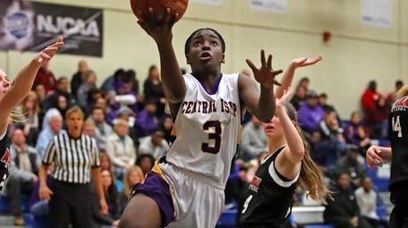 Central Islip's Naabea Assibey-Bonsu goes up for a