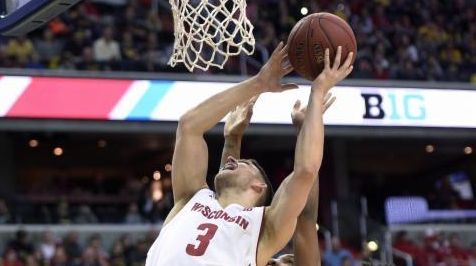 Wisconsin guard Zak Showalter (3) goes to the