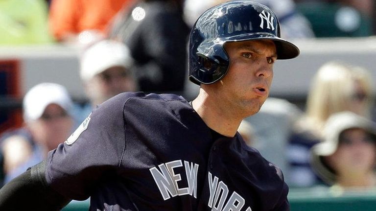 The Yankees' Greg Bird bats against the Detroit