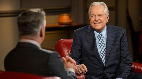 Robert Osborne, right, with Alec Baldwin on TCM's