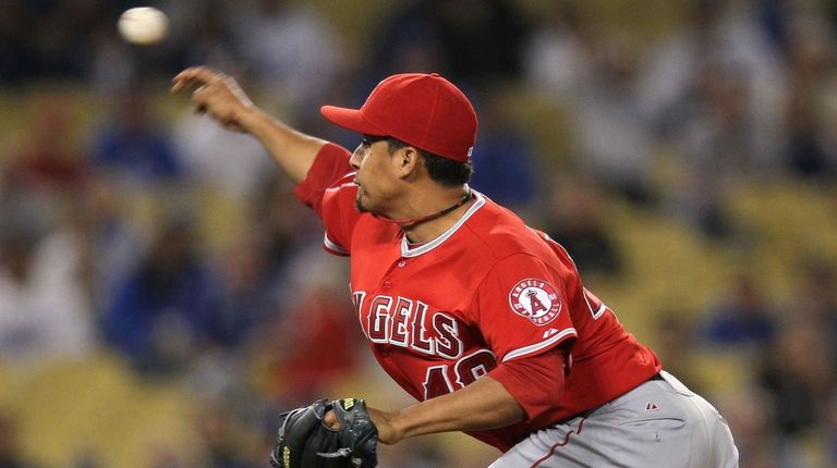 Reliever Ernesto Frieri #49 of the Los Angeles