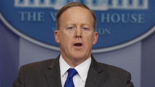 White House press secretary Sean Spicer speaks during
