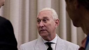 Roger Stone, an adviser to Donald Trump, center,