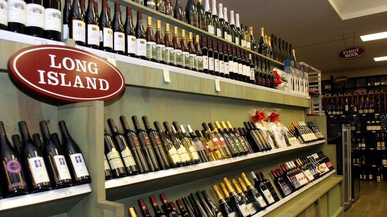 The Long Island wine display at Post Wines