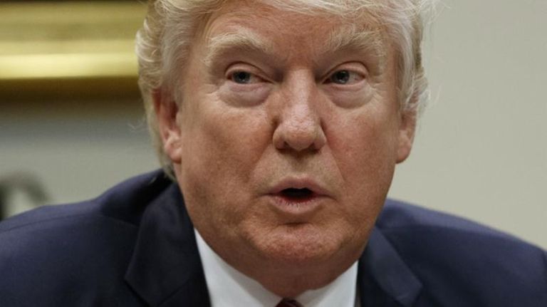 President Donald Trump during a meeting on women