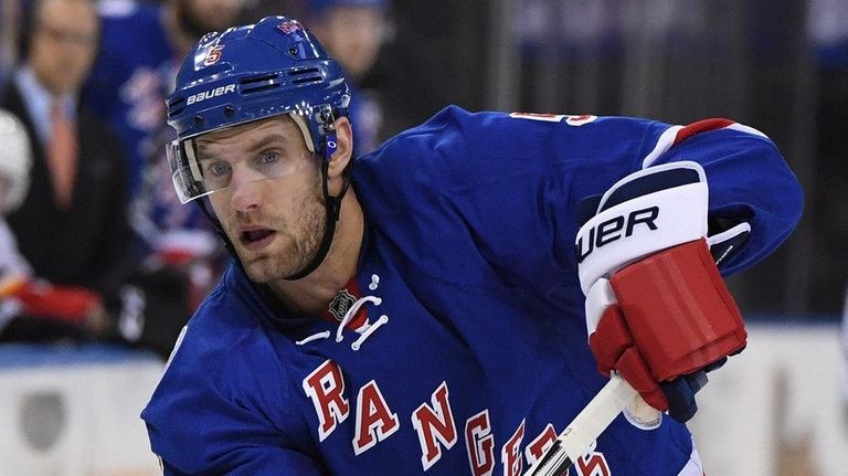 New York Rangers defenseman Dan Girardi skates against