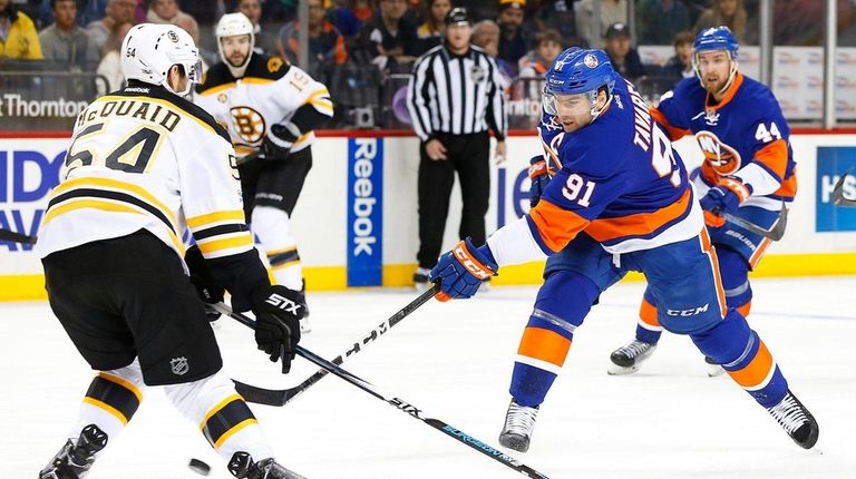 John Tavares, #91, of the New York Islanders