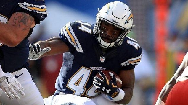 Andre Williams of the San Diego Chargers runs