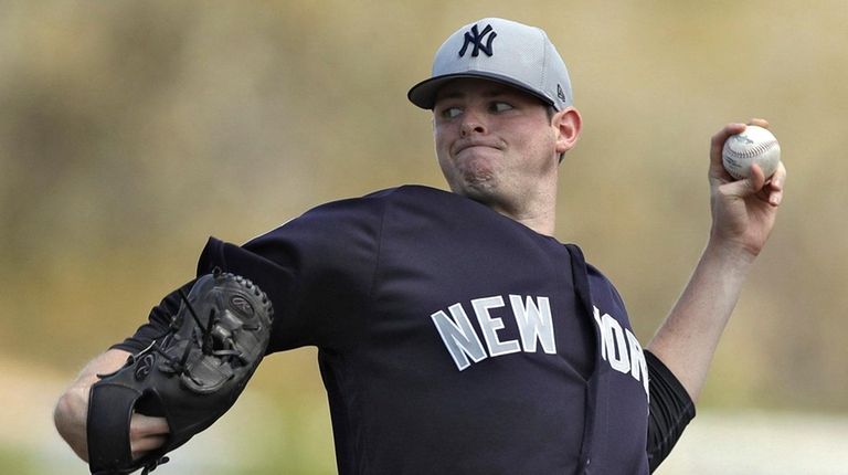 New York Yankees starting pitcher Jordan Montgomery delivers