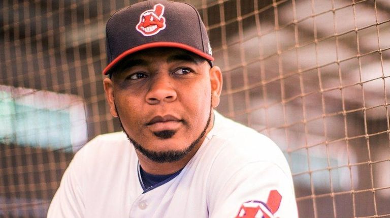 Edwin Encarnacion of the Cleveland Indians poses for