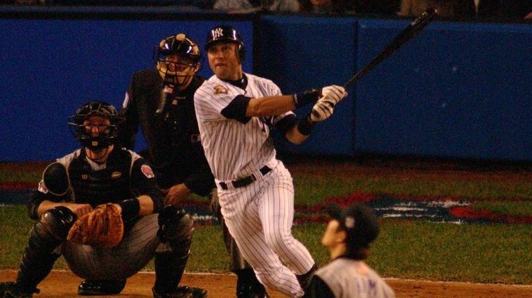 Derek Jeter hits the winning home run at Yankee