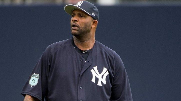 New York Yankees pitcher CC Sabathia prepares to