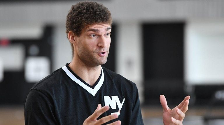 Nets center Brook Lopez speaks on the day
