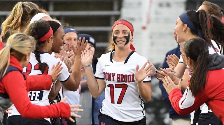 Attack Kylie Ohlmiller is introduced before NCAA women's