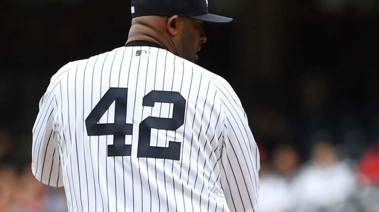 CC Sabathia before he delivers a pitch against