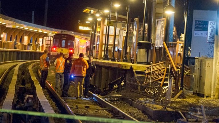 Long Island Rail Road crews investigate after a