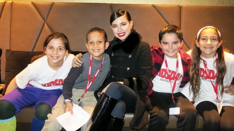 Actress and singer Sofia Carson with Kidsday reporters: